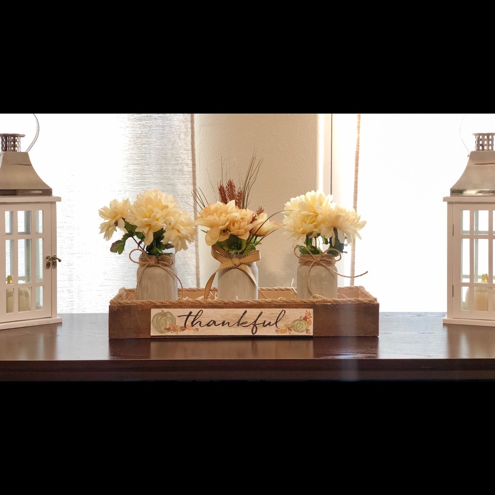 Fall mason jar decor
